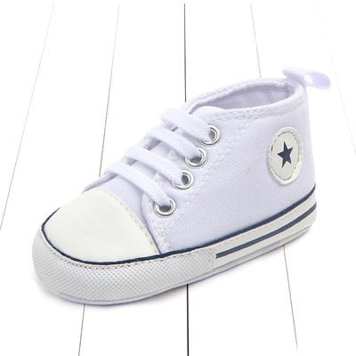 Classic Sports Baby Sneakers (Canvas, Cork Sole, 0–12M)