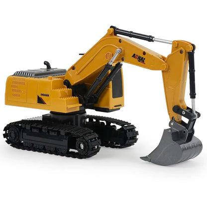 1/20 RC Excavator Bulldozer, 6CH, Light & Music, Kids Toy Truck
