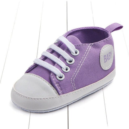 Classic Sports Baby Sneakers (Canvas, Cork Sole, 0–12M)
