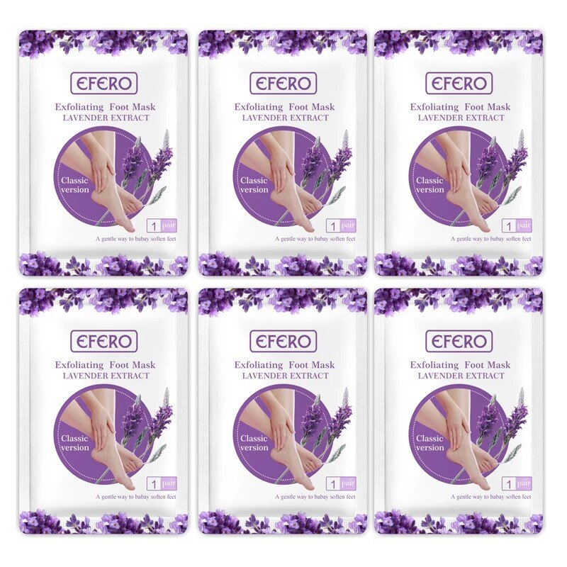6pk Exfoliating Foot Masks - Peeling, Moisturizing Spa