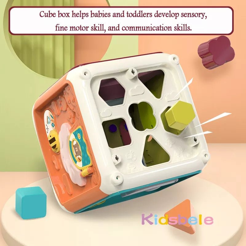 7-in-1 Baby Activity Cube - Shape Sorter, Bead Maze, Musical Learning Toy