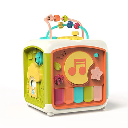 7-in-1 Baby Activity Cube - Shape Sorter, Bead Maze, Musical Learning Toy