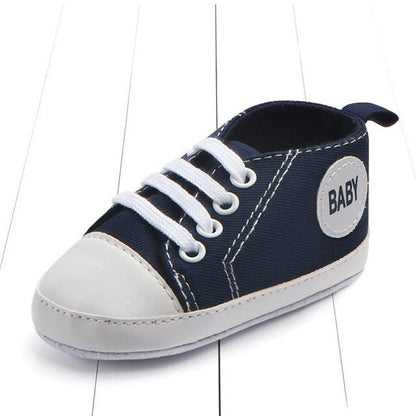 Classic Sports Baby Sneakers (Canvas, Cork Sole, 0–12M)