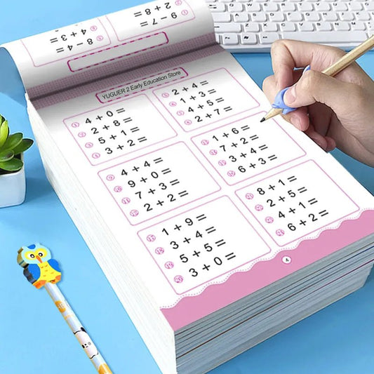 80-Page Math Workbook: Handwritten Addition & Subtraction for Kids