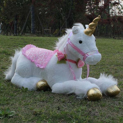85cm Jumbo White Unicorn Plush Giant Stuffed Animal Horse Toy