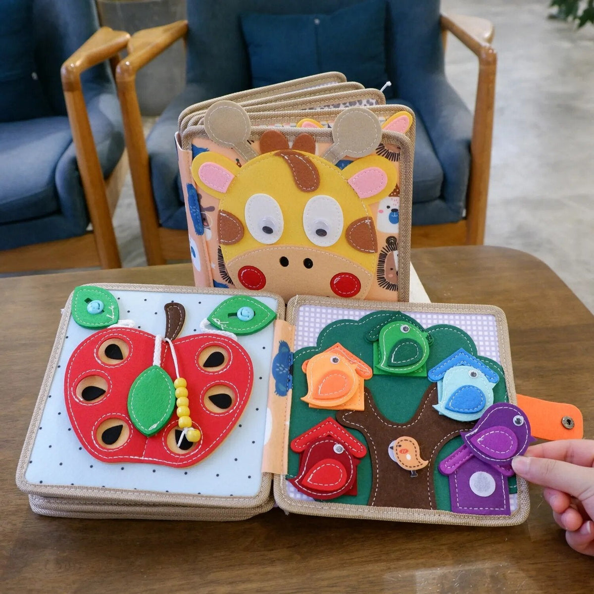 Montessori Fawn Cartoon Animal Cloth Book: Soft Activity for Baby Girls