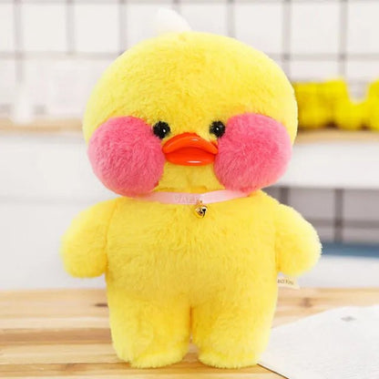 28cm Cafe Duck Plush Toy with Bells, Soft Animal Pillow