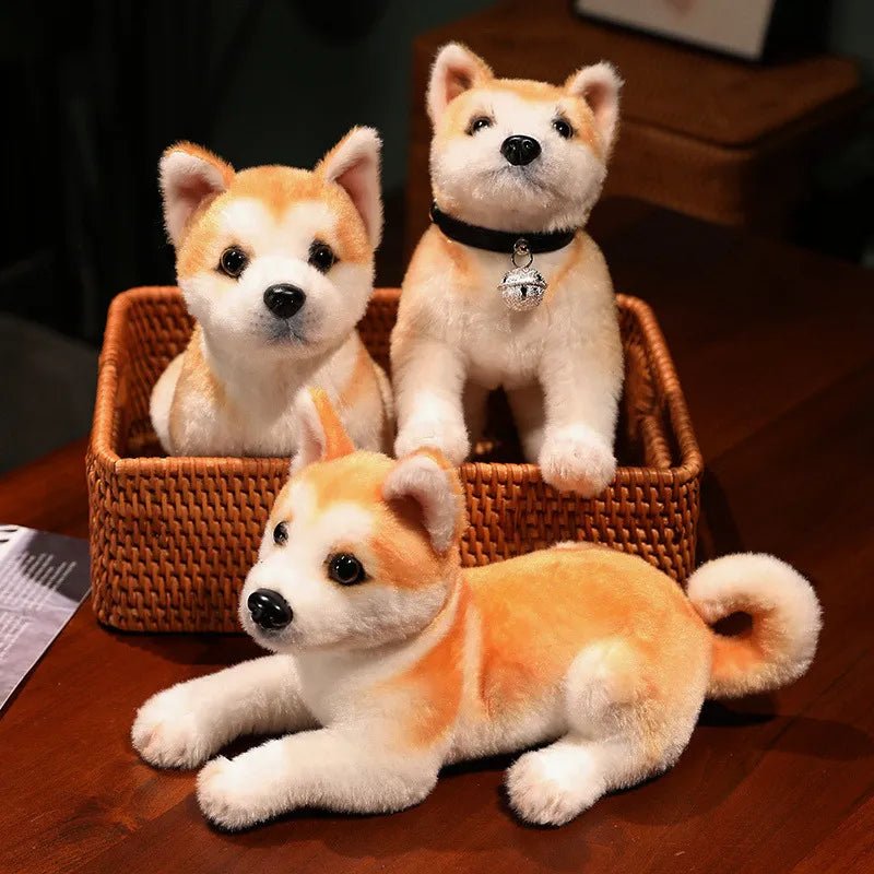 Lifelike Akita & Shiba Inu Plush - Cute Stuffed Animal Toy