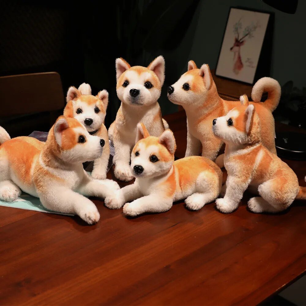 Lifelike Akita & Shiba Inu Plush - Cute Stuffed Animal Toy