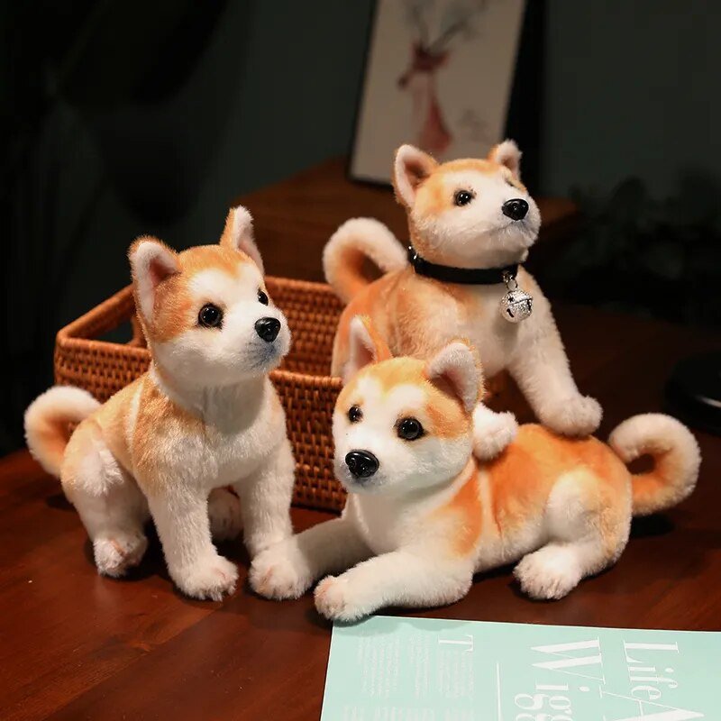 Lifelike Akita & Shiba Inu Plush - Cute Stuffed Animal Toy