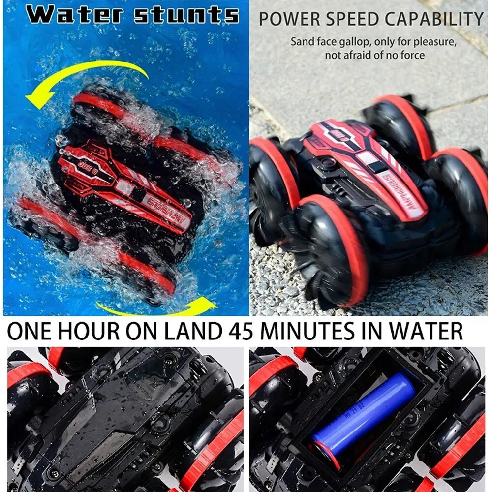 Amphibious RC Stunt Car - Double-Sided Flip, Drift Vehicle