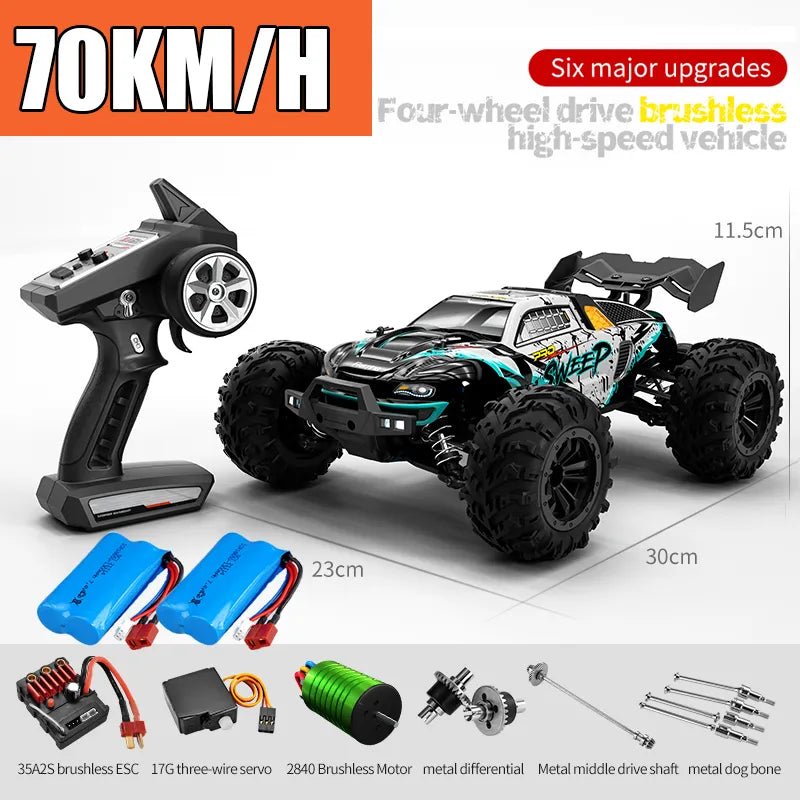 75KM/H 4x4 RC Monster Truck - LED, Brushless, 1/16 Scale