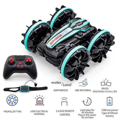 Amphibious RC Stunt Car - Double-Sided Flip, Drift Vehicle