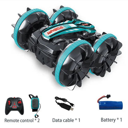 2.4G Amphibious Stunt RC Vehicle, Double-Sided, Kids' Electric Toy