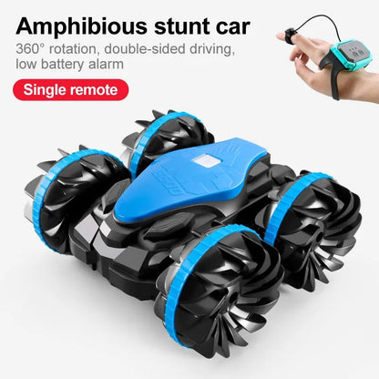 2.4G Amphibious Stunt RC Vehicle, Double-Sided, Kids' Electric Toy