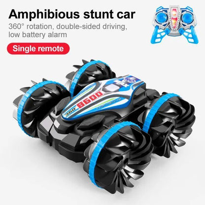 2.4G Amphibious Stunt RC Vehicle, Double-Sided, Kids' Electric Toy