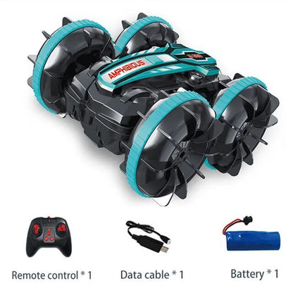 2.4G Amphibious Stunt RC Vehicle, Double-Sided, Kids' Electric Toy