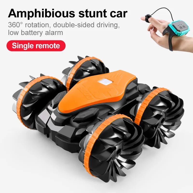 2.4G Amphibious Stunt RC Vehicle, Double-Sided, Kids' Electric Toy