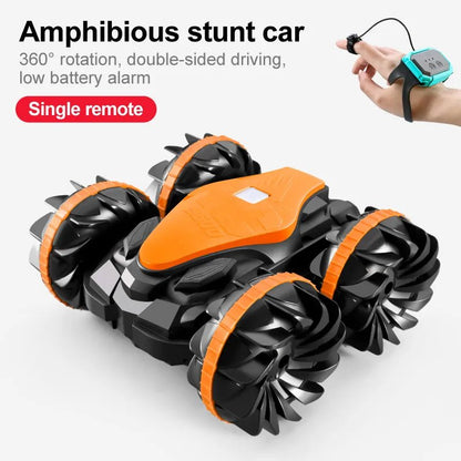 2.4G Amphibious Stunt RC Vehicle, Double-Sided, Kids' Electric Toy