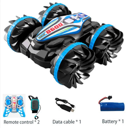 2.4G Amphibious Stunt RC Vehicle, Double-Sided, Kids' Electric Toy
