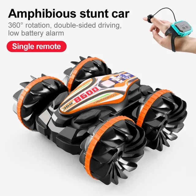 2.4G Amphibious Stunt RC Vehicle, Double-Sided, Kids' Electric Toy