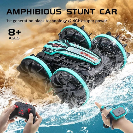 Amphibious RC Stunt Car - Double-Sided Flip, Drift Vehicle