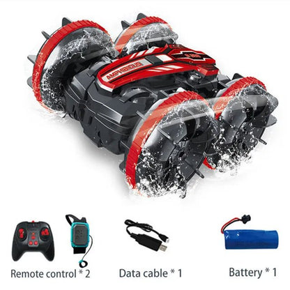 2.4G Amphibious Stunt RC Vehicle, Double-Sided, Kids' Electric Toy