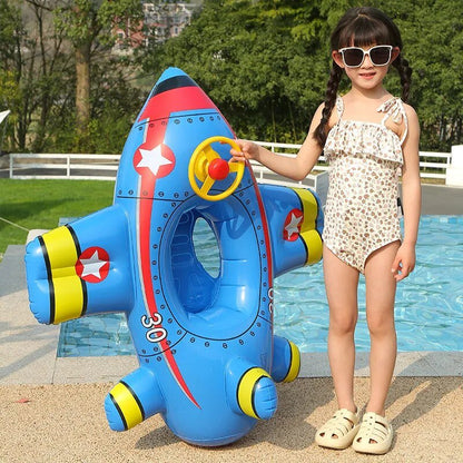 Inflatable Baby Swim Ring with Sun Shade: Toddler Pool Toy for Outdoor Fun