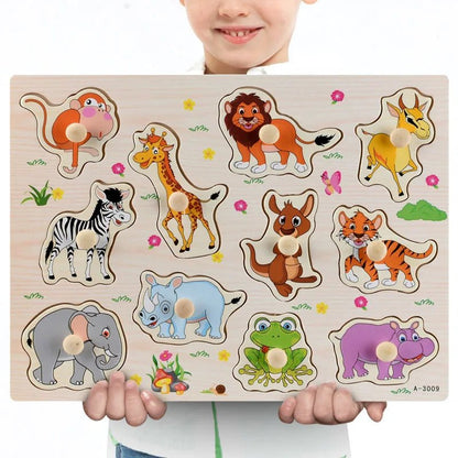 Montessori Wooden Puzzle Boards - 3D Jigsaw for Kids