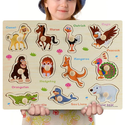 Montessori Wooden Puzzle Boards - 3D Jigsaw for Kids