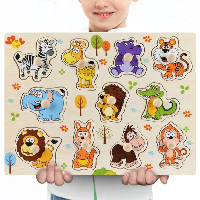 Montessori Wooden Puzzle Boards - 3D Jigsaw for Kids