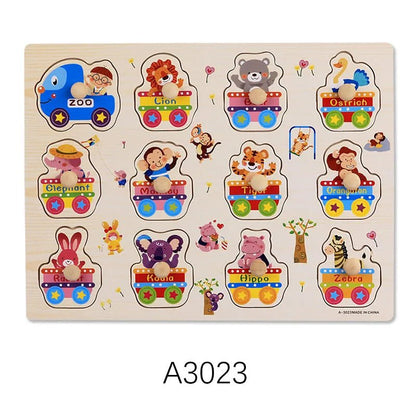 Montessori Wooden Puzzle Boards - 3D Jigsaw for Kids