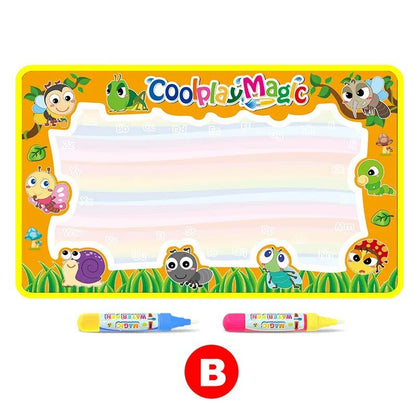 Coolplay Animal Water Drawing Mat: Rainbow Doodle & 2 Pens - Xmas Kid Gift