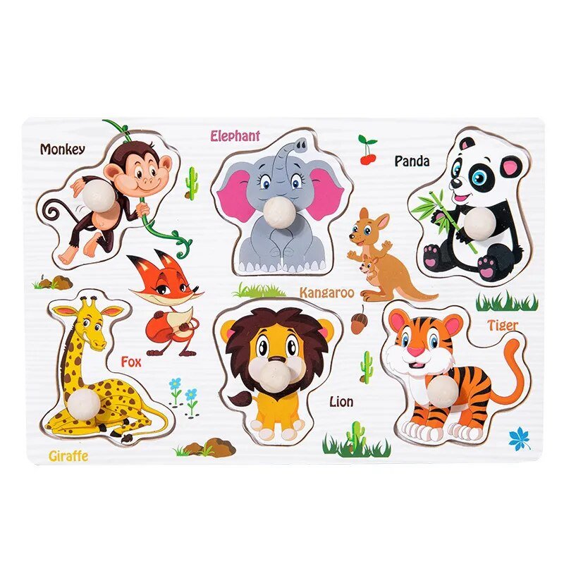 Montessori Wooden Puzzle Games for Babies 1-3 Years