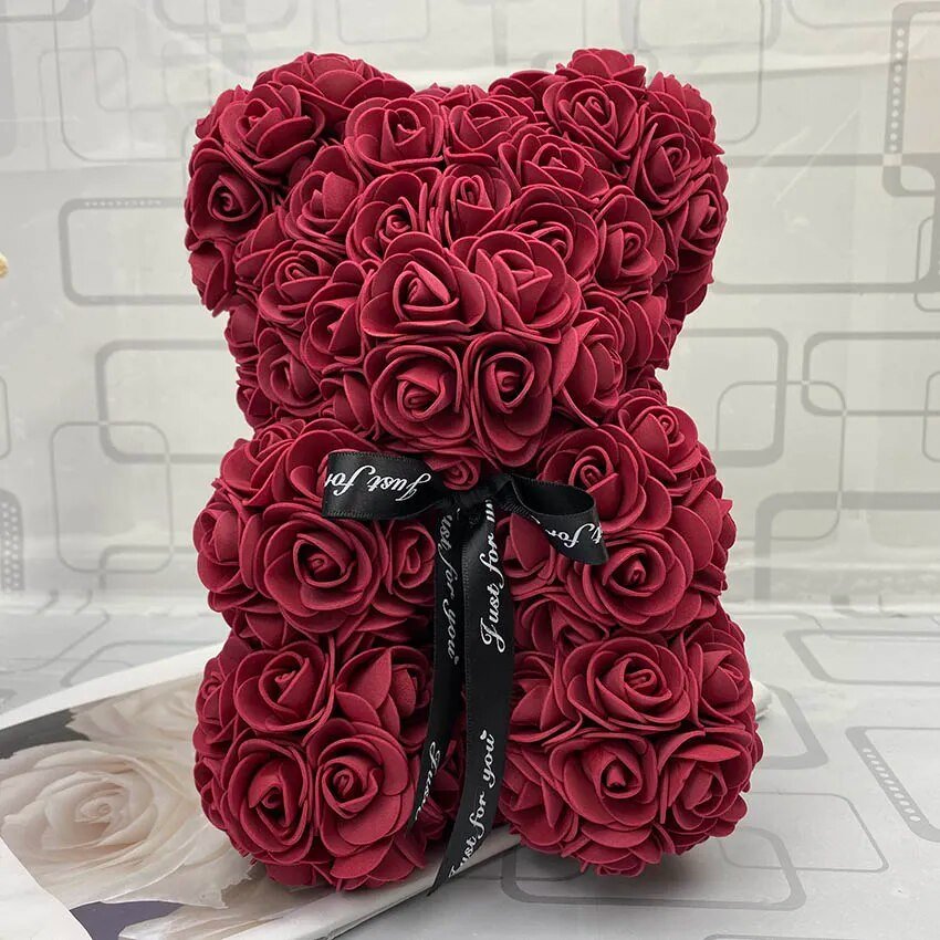 25cm Red Rose Teddy Bear - Ideal Valentine's Day & Christmas Gift