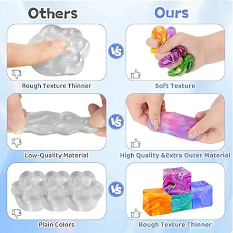 Nee Doh Ripple Ice Cube Squeeze Fidget Toy