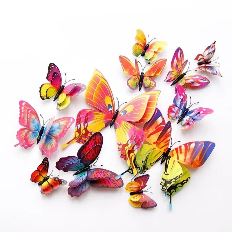 12pc 3D Double Layer Butterflies - DIY Magnet Wall Art