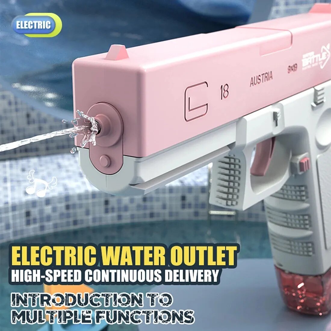 Full-Automatic Electric Water Blaster - Sporty Pistol-Style Toy