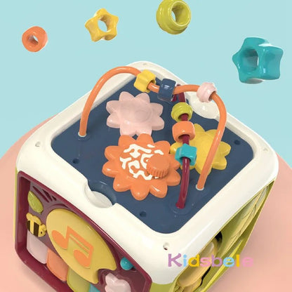 7-in-1 Baby Activity Cube - Shape Sorter, Bead Maze, Musical Learning Toy