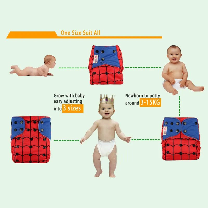 Adjustable Cloth Diaper 0-2yrs - Washable, Eco-Friendly Nappy