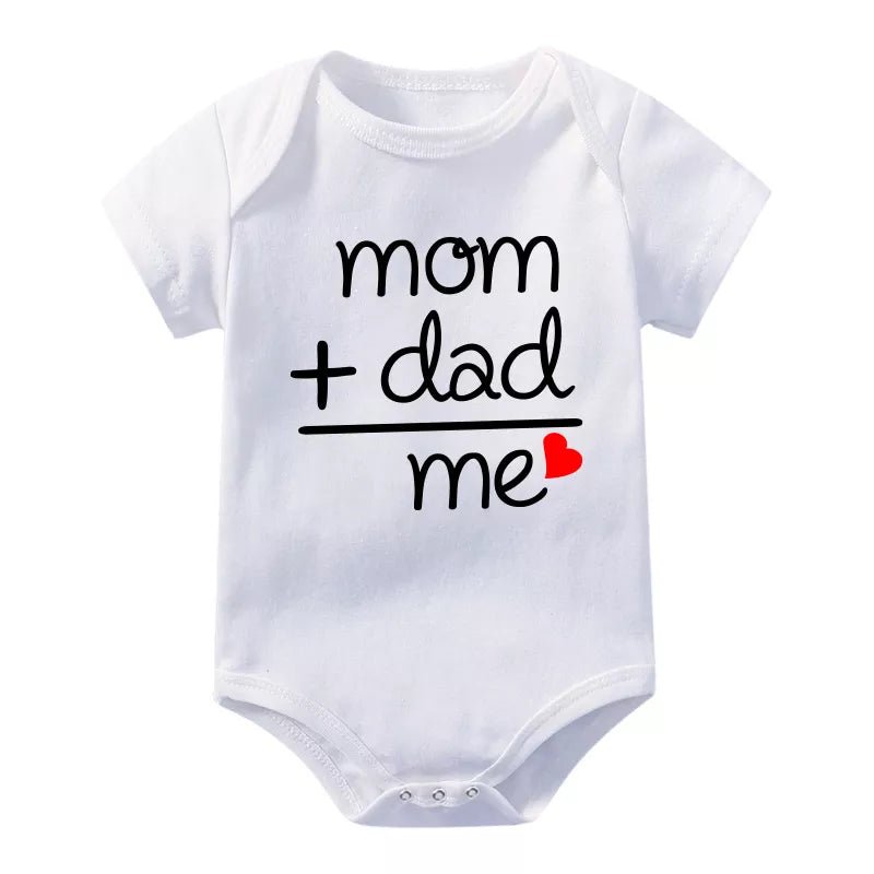 MAMA + DAD=ME Love Print Bodysuit 0-24M Cotton Romper