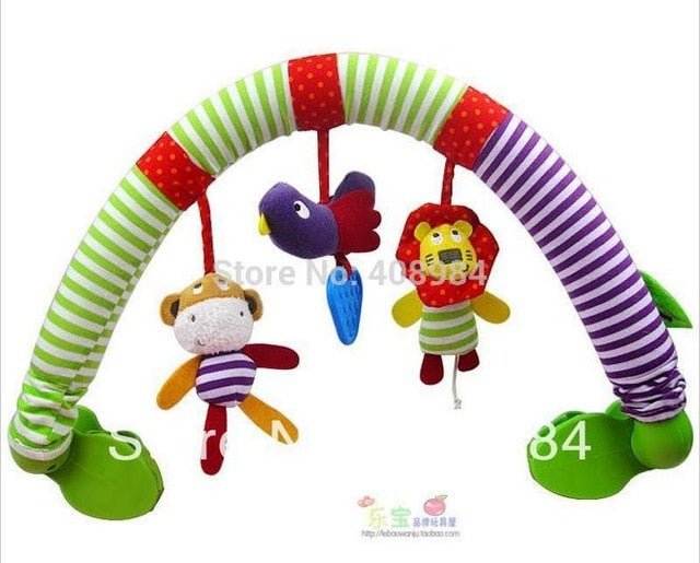 Stroller & Car Seat Hanging Arch Toy with Animal Rattle