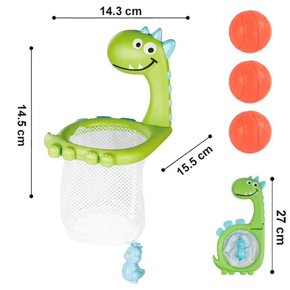 Bath Basketball Hoop & Balls Set - Cute Whale Toy for Toddler Bath Time