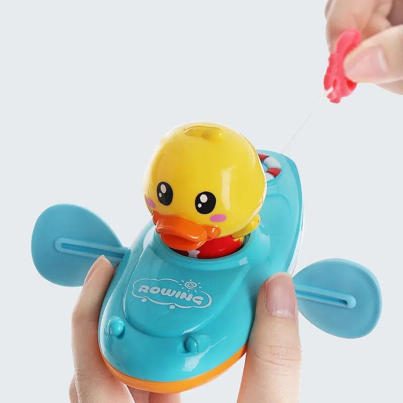 Chain Rowing Boat & Floating Duck, Baby Bath Water Play Toys
