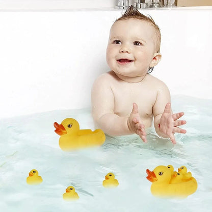 4pcs Rubber Duck Family Set - Squeaky Bathtub Toys for Kids