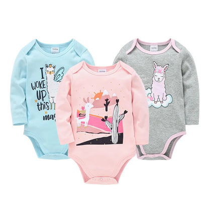 Kavkas 6PC Long Sleeve Bodysuits - 100% Cotton, 0-12M
