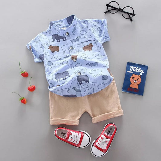 Baby Boy's 2PCS Summer Suit: Casual Top & Shorts Set
