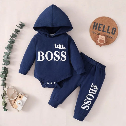 0-24M Newborn Hoodie & Pants Set - Spring Baby Boy Outfit