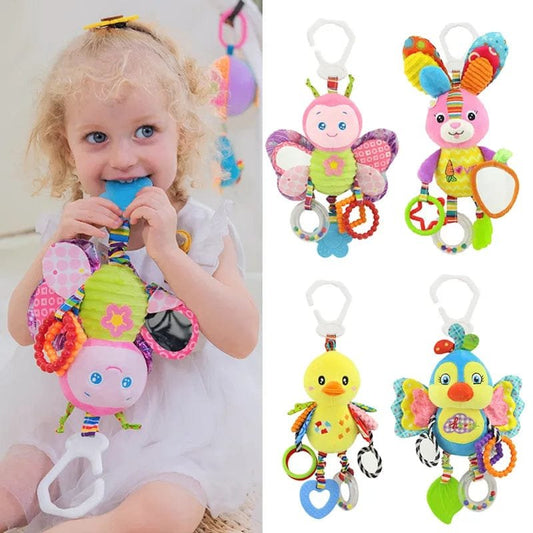 Soft Animal Handbell Rattles with Teether