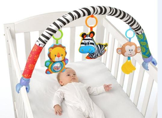 Stroller & Car Seat Hanging Arch Toy with Animal Rattle